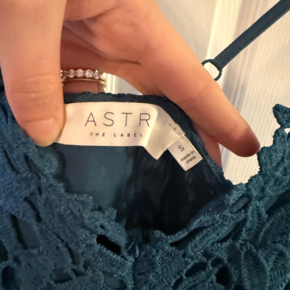 ASTR Teal Lace Midi Dress - Picture 3 of 6